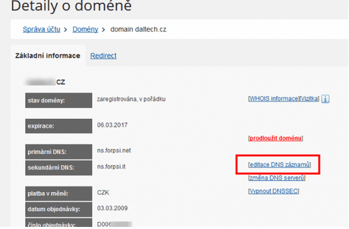 Návod ku AffilBoxu - pridanie CNAME do DNS