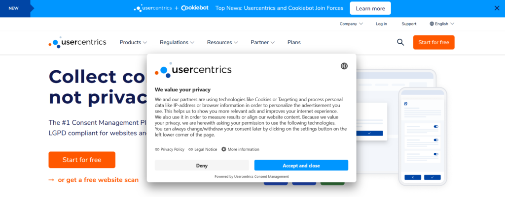 Usercentrics - technické riešenie pre cookie lišty 2022