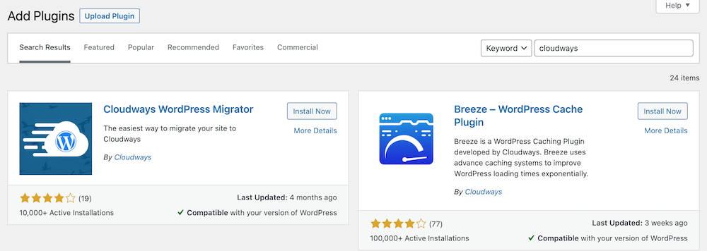 Cloudways recenzia: Cloudways WordPress Migrator Instalacia