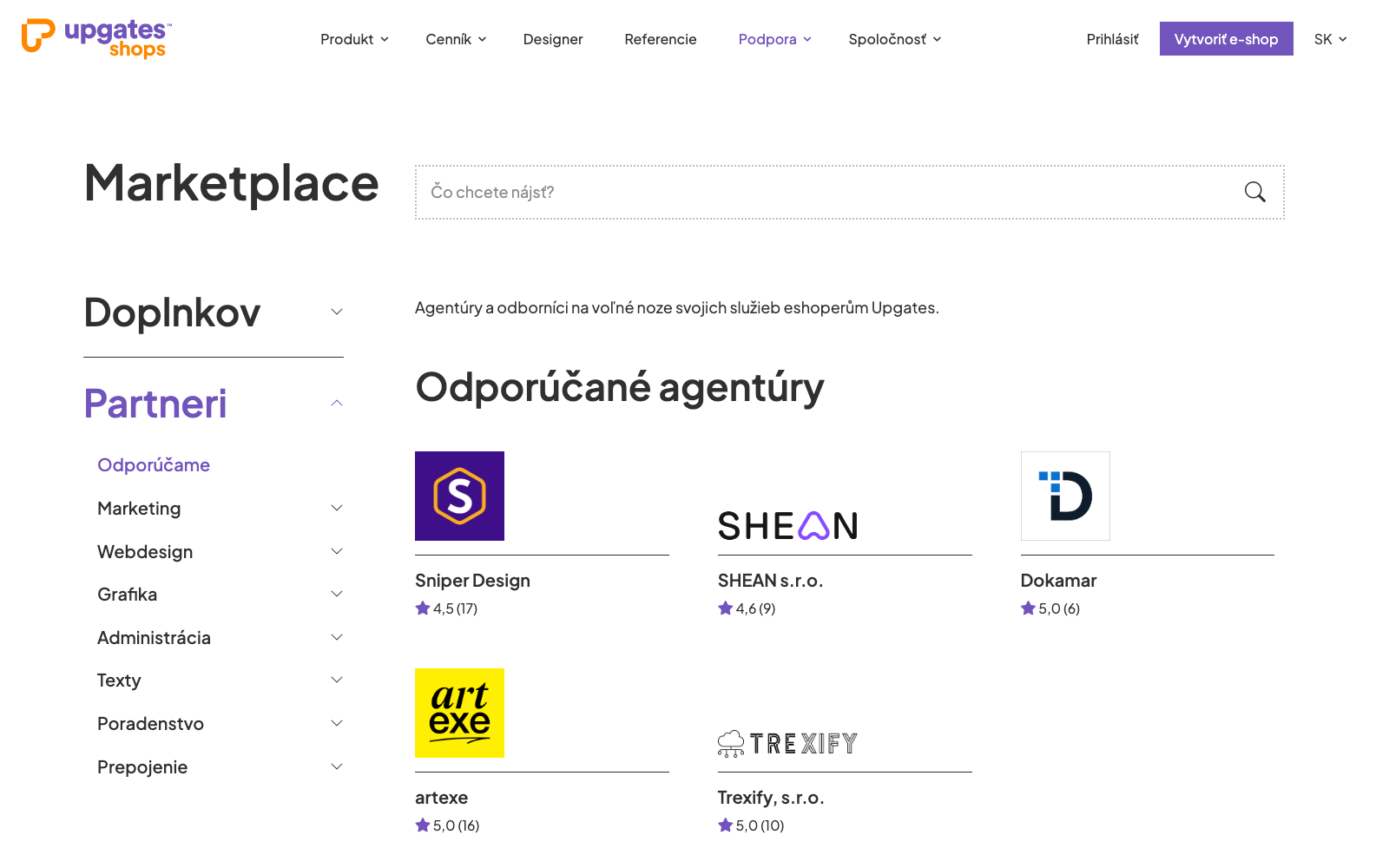 Upgates Marketplace s partnerskými agentúrami a špecialistami